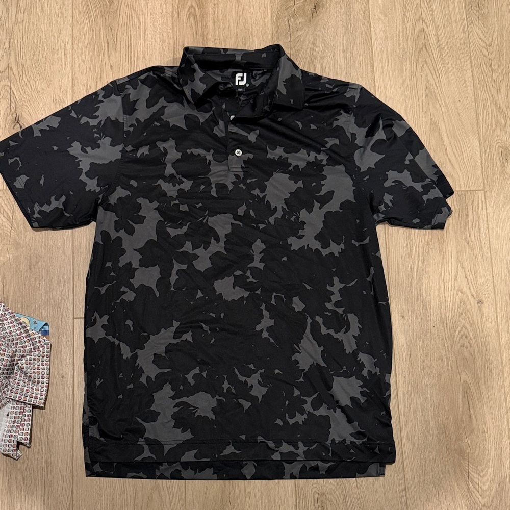 FootJoy Black Camouflage Polo Shirt